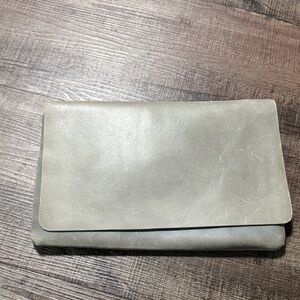 Able Slate Leather Clutch